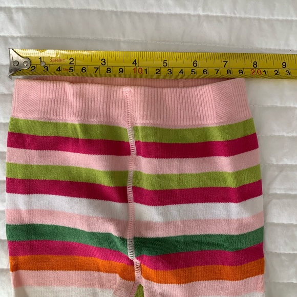 Gymboree Striped Tights Stretchy Pull On Pink Green Orange White Girls M/L - Picture 10 of 12